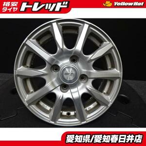 【中古】送料無料 ウェッズ JOKER 13インチ 13-5.0 +36 4H100 シルバー アルミ ホイール 4本セット ヴィッツ パッソ