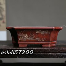 ◆芸術品◆盆栽 鉢 紫砂の鉢 宜興古植木鉢を模写する_画像1