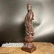 人気★観音菩薩 観音像 置物 木彫り 仏像 彫刻 高さ 48cm_画像2