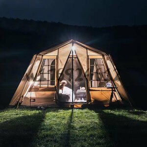 ロッジ型テント テント 防風防災 ロッジタイプ アウトドア 4-5人用 アウトドア キャンプ テント ファミリーテント 簡単設営 多機能