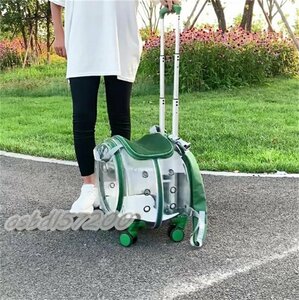 新入荷★小さなウサギの猫用のローリングキャリア ペットキャリー 3in1 ホイール付き 犬用キャリーカート 猫キャリーリュック