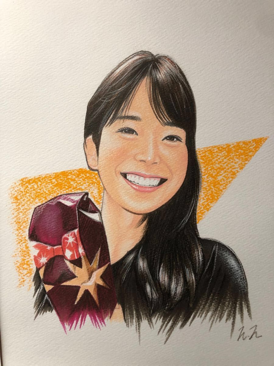 画家 進 徹 先生 花帽子 パステル画 - 美術、工芸品