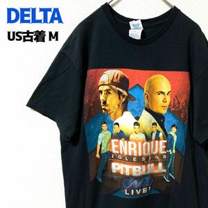 US古着 DELTA 半袖Tシャツ バンT エンリケ ピットブル ヴィンテージ デルタ ブラック