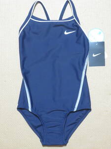  new goods 120 NIKE school swimsuit navy blue color white color One-piece swimsuit girl elementary school student pool swim swimming Nike foot Mark .. for swimsuit free shipping 