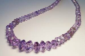  rare cut necklace! 1 pcs only is not! Koufu. one class grinding .. was subjected to Takumi. excellent article! natural amethyst ( purple crystal ) necklace 41g/45cm