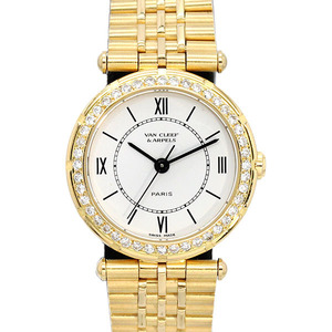  Van Cleef & Arpels Van Cleef&Arpelsla* collection sport 1 K18YG bezel diamond 16603 lady's wristwatch quartz 