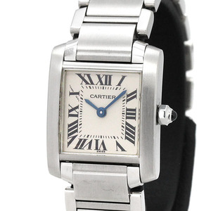 カルティエ Cartier タンクフランセーズ SM W51008Q3 アイボリー文字盤 SS レディース腕時計 クォーツ