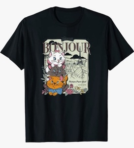 ディズニー おしゃれキャット マリー ★ 黒 Ｔシャツ 2XL 