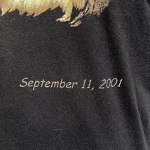 00年代 9.11 ワールドトレードセンター アメリカ同時多発テロ メッセージプリント Tシャツ メンズM_画像4