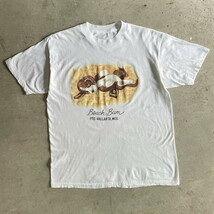 90年代 アニマル イヌ アート プリントTシャツ メンズL相当_画像2