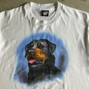 90年代 USA製 アニマル 犬 イヌ DOG アート プリントTシャツ メンズXL