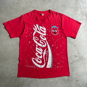 USA製 90年代 Coca-Cola コカコーラ ビッグロゴ 企業ロゴ アドバタイジングTシャツ メンズXL