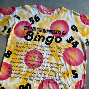 90年代 THE TEN COMMANDMENTS OF BINGO ビンゴ 総柄 オールオーバープリントTシャツ メンズXL相当