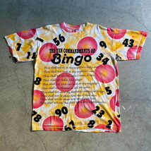 90年代 THE TEN COMMANDMENTS OF BINGO ビンゴ 総柄 オールオーバープリントTシャツ メンズXL相当_画像2