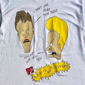 90年代 USA製 Beavis and Butt-Head ビーバス・アンド・バットヘッド アニメTシャツ キャラクタープリントTシャツ メンズL