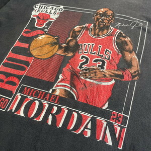 90年代 USA製 NUTMEG NBA CHICAGO BULLS シカゴブルズ マイケル・ジョーダン 両面プリントTシャツ メンズM相当