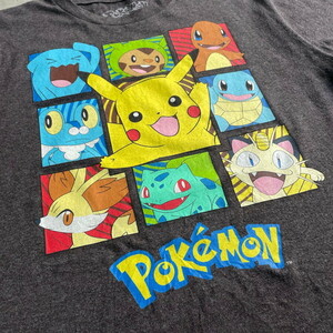 POKEMON ポケモン ピカチュウ キャラクタープリントTシャツ メンズS レディースM