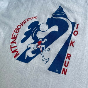 80年代 MT.NEBO WEEKEND 10K RUN マラソン アート プリントTシャツ メンズL相当