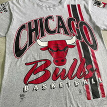 USA製 90年代 NBA シカゴ・ブルズ チームロゴ 両面プリントTシャツ メンズL_画像1
