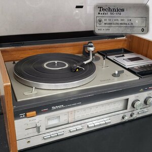 Technics SC-170 レコードプレーヤー ※ジャンク カセットデッキ ラジオ テクニクス 時代物 レトロ 音楽機器 ターンテーブル【160t2662】