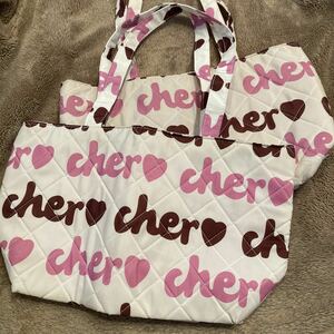 ☆Cherシェル★ロゴトートバッグ新品中古2個セット☆