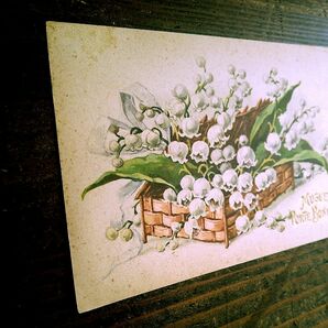 花(4)A84◆スズラン すずらん 鈴蘭 アンティークポストカード フランス ドイツ ベルギー イタリア イギリス ビンテージ 外国絵葉書の画像7