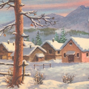 ビンテージポストカード(33)S51◆雪の風景 クリスマス イタリア フランス ドイツ 外国絵葉書 