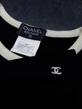 ▽ CHANEL ノースリーブニット / サマーニット BOUTIQUE トップス ブラック クルーネック ヴィンテージ ココマーク ロゴ シャネル_画像3