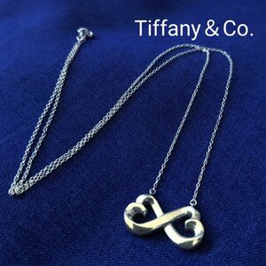 ティファニー 　TIFFANY&Co　 スターリングシルバー　　　　ハートネックレス 　ラビング　ダブルラビング