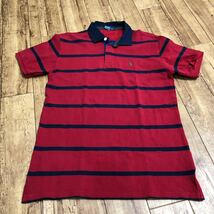 POLO RALPH LAUREN ポロ ラルフローレン 半袖 ポロシャツ ボーダー レッド＆ネイビーキッズ 170サイズ_画像1