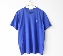 Stone Island ◆ Vネック Tシャツ ブルー 3XLサイズ 半袖 カットソー イタリア製 ストーンアイランド ◆ZX4_画像1