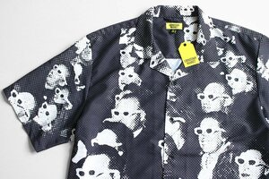 未使用 CHINATOWN MARKET (MARKET) ◆ Theatre S/S shirt 半袖 オープンカラーシャツ 黒 2XL (下げ札付) チャイナタウン マーケット ◆ZX4