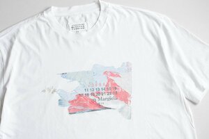 ★美品 Maison Margiela 10 ◆ デストロイド カレンダーロゴ Tシャツ 白 サイズ54 半袖 カットソー メゾンマルジェラ ◆ZX4