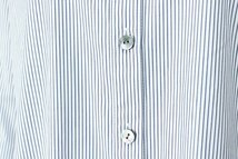 未使用 poushal ◆ ストライプ シャツ ワンピース ホワイト/ブルー 40サイズ (下げ札付き) 長袖 ロング ポーシャル ◆WX19_画像4