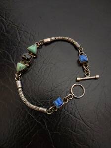  Bali chain black starter koiz lapis lazuli bracele SV925