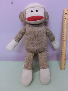 ソックモンキー◆ビンテージ ぬいぐるみ 人形 37cm◆Sock Monkey Doll Stuffed Plush Vintage 猿 ソックスモンキー アメリカ雑貨