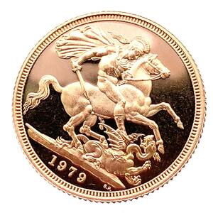 ソブリン金貨 聖ジョージ竜退治 エリザベス2世 金貨 イギリス 1979年 22金 8g イエローゴールド GOLD コレクション 美品