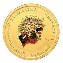 干支 金貨 犬 オーストラリア 2018年 K24 純金 1.5g コイン 1/20オンス イエローゴールド コレクション Gold_画像2