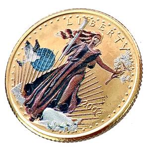 【新品】 リバティ金貨 アメリカ イーグル 2002年 3.4g 22金 カラーコイン イエローゴールド コイン GOLD コレクション