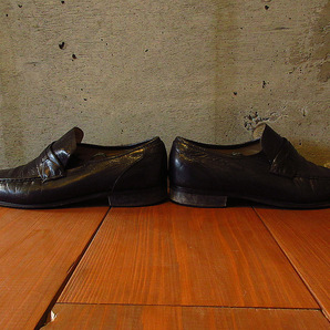 ビンテージ70’s●Uチップローファー黒size 11 EEE●230502k6-m-lf-30cm 1970sレザー革製メンズ古靴の画像4