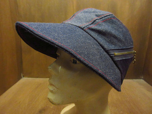  Vintage 70's* lady's Denim crocheted *230522i2-w-ht-ot retro hipi- hat hat cap 