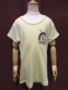 ビンテージ70's●SAN DIEGOキッズPeanuts SnoopyTシャツ黄size S●230501c3-k-tsh 1970sスヌーピー子供服トップス