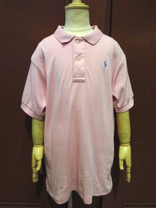 ビンテージ●Polo by Laurenキッズコットンポロシャツピンクsize M●230501c1-k-plsh ポロラルフローレンガールズ