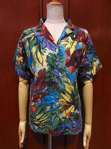 ビンテージ80's●PALMETTO'Sレディース総柄オープンカラーシャツsize S●230509c1-w-sssh 1980s半袖シャツトップス古着