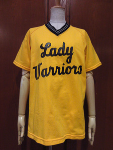 ビンテージ70's●DEADSTOCKレディースLady Warriors VネックラグランアスレチックTシャツ黄size 40●230511i3-w-tshデッドストック半袖