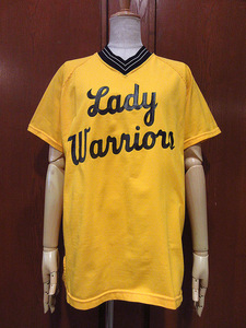 ビンテージ70's●DEADSTOCKレディースLady Warriors VネックラグランアスレチックTシャツ黄size 42●230511i2-w-tshデッドストック半袖