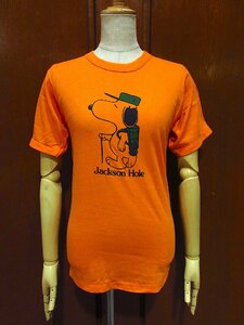 ビンテージ70's●DEADSTOCK SNOOPY Jackson Hole Tシャツオレンジsize(34-36)●230529c6-m-tsh-ot 1970sデッドストックスヌーピー