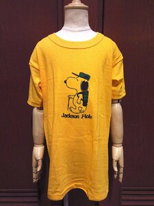 ビンテージ70's●DEADSTOCKキッズSNOOPY Jackson Hole Tシャツ黄size L(14-16)●230531c5-k-tsh 1970sスヌーピーデッドストック