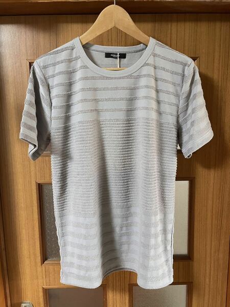 未使用タグ付き MORGAN HOMME モルガンオム パイル ボーダー Tシャツ S 新品