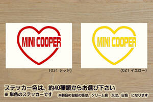 heart MINI COOPER (type2) ステッカー ミニクーパー_R50_R52_R53_R55_R56_R57_R58_R59_R60_R61_F54_F55_F56_F57_F60_改_カスタム_ZEALミニ